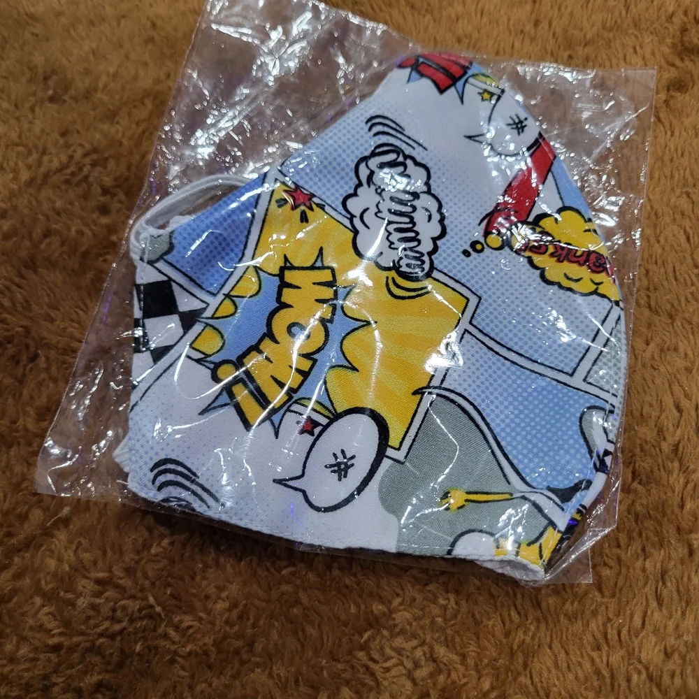 Reusable Adult Face Mask Comics Theme, nose - chin 4.5